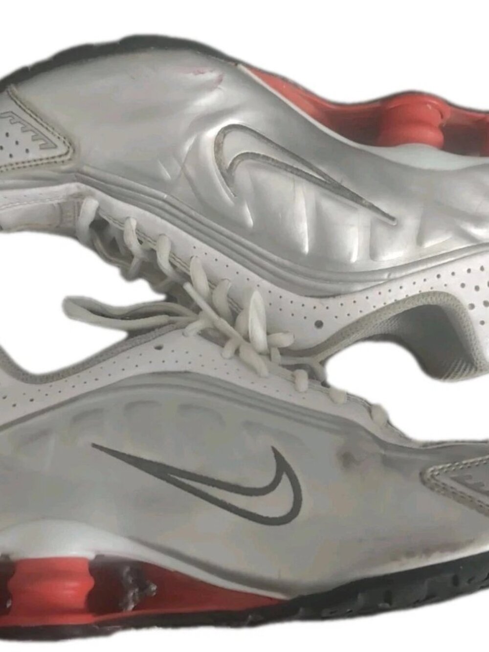 Nike Youth 6Y Sneakers Metallic Silver White Comet Red 335990-005